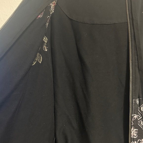 Johnny Was Black Floral & Bandana Patch Zip Hoodie - Picture 15 of 16